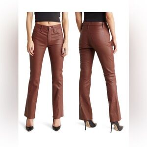 NWT Hudson Barbara High Rise Baby Boot Cut Leather Pants 29